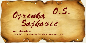 Ozrenka Šajković vizit kartica